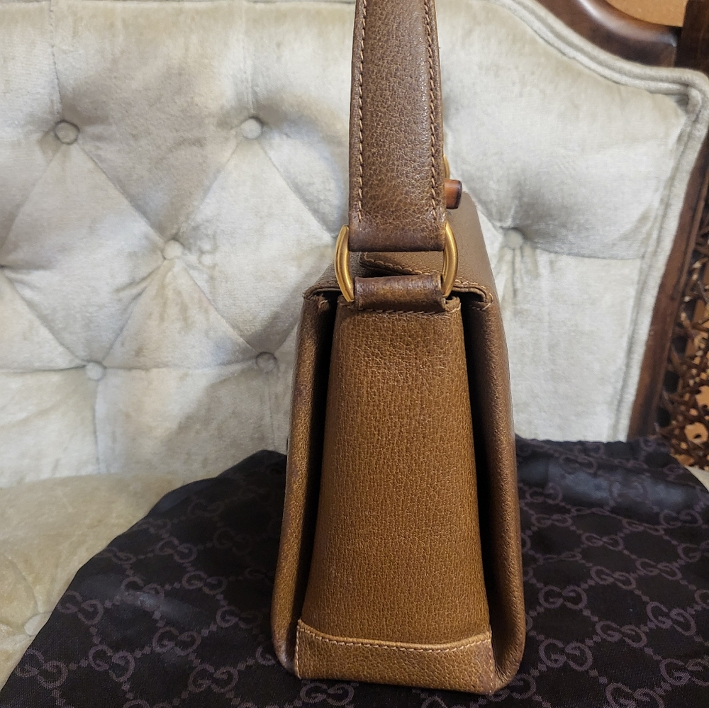 (SOLD)Authentic vintage (1970's ) Gucci bamboo top handle bag - Picture 7 of 16